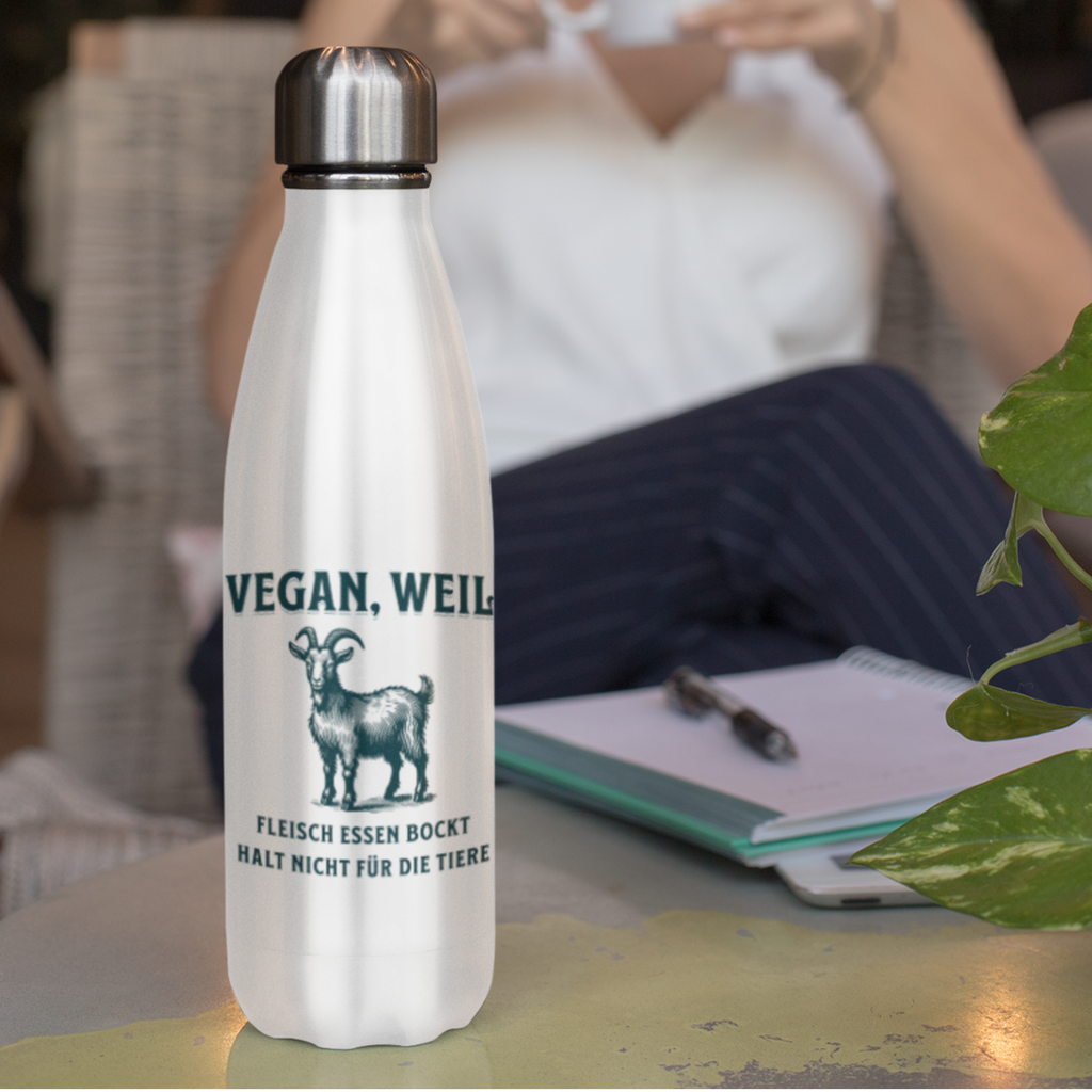 Fleisch essen bockt halt nicht für die Tiere - Isolierflasche