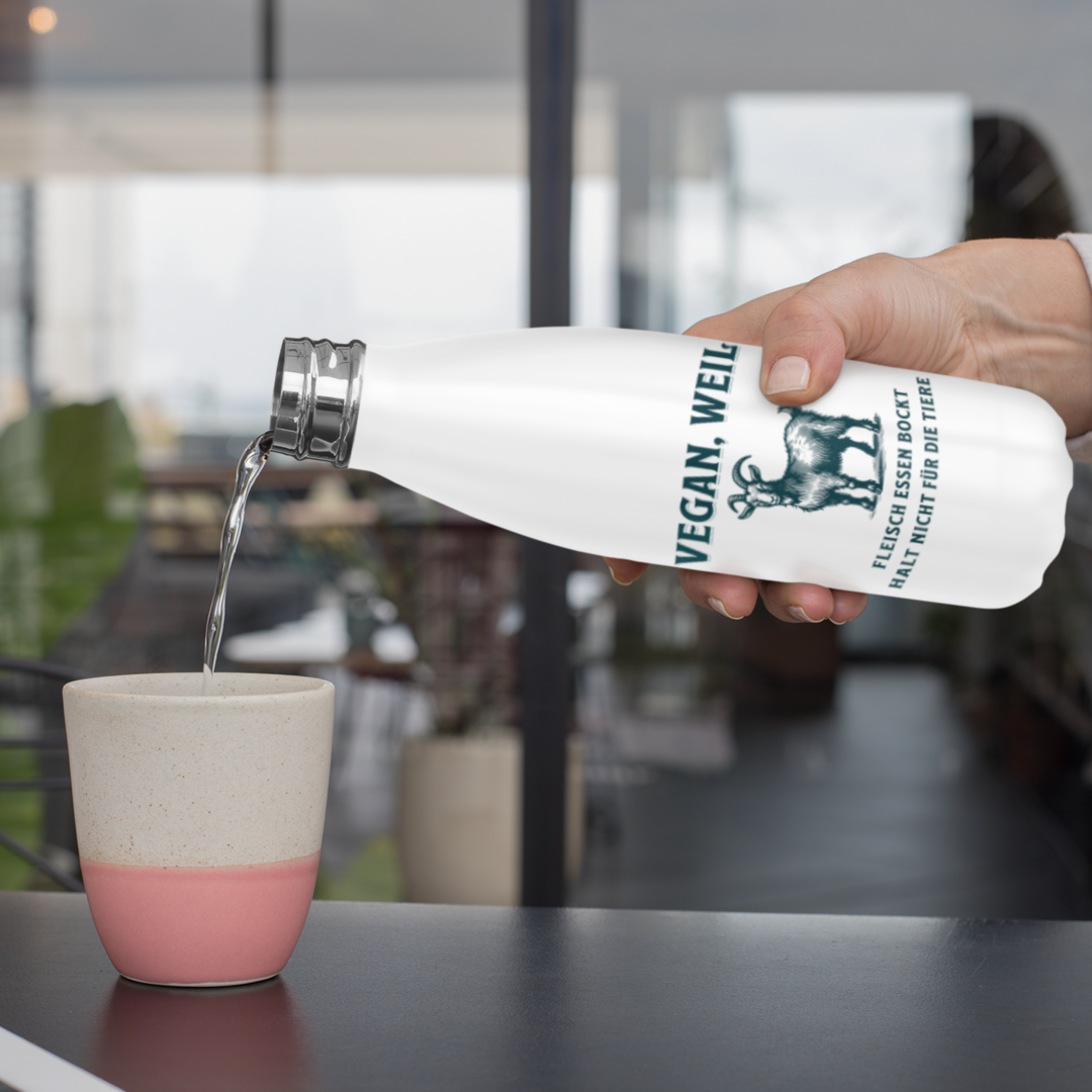 Fleisch essen bockt halt nicht für die Tiere - Isolierflasche