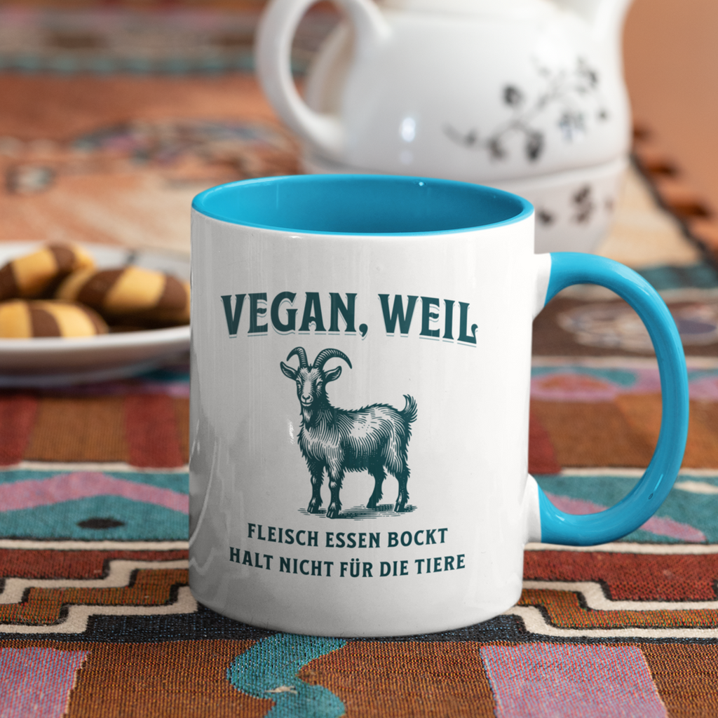 Fleisch essen bockt halt nicht für die Tiere - Tasse