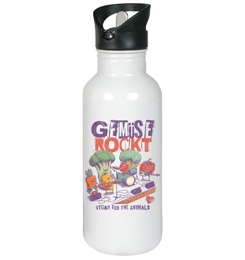Gemüse rockt - Edelstahl-Trinkflasche