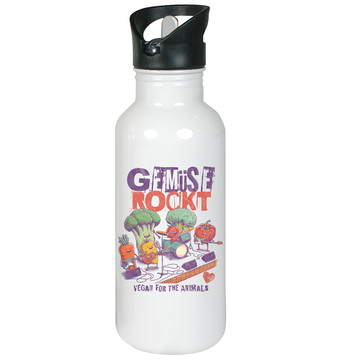 Gemüse rockt - Edelstahl-Trinkflasche