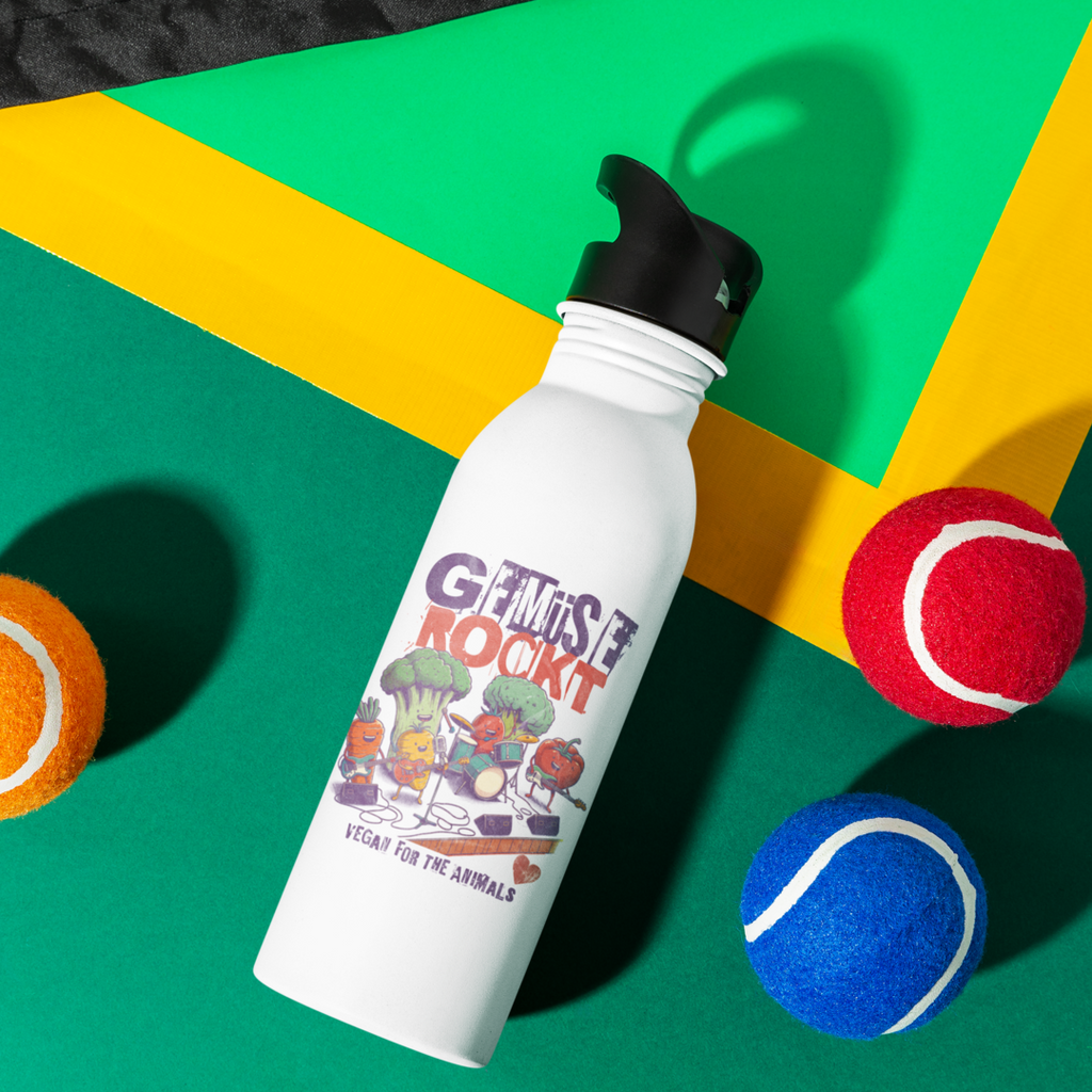 Gemüse rockt - Edelstahl-Trinkflasche