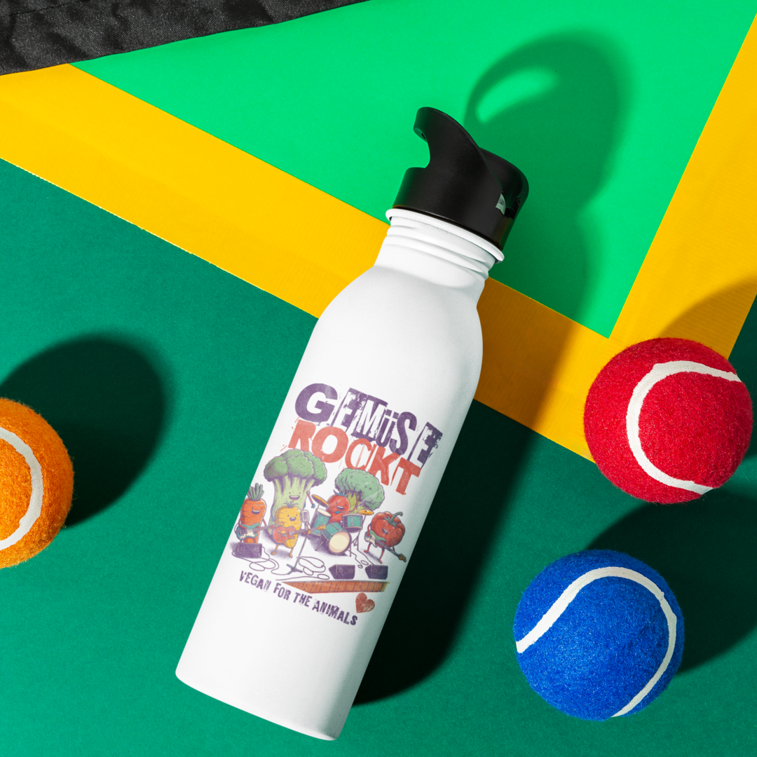 Gemüse rockt - Edelstahl-Trinkflasche