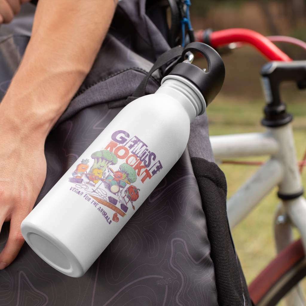 Gemüse rockt - Edelstahl-Trinkflasche